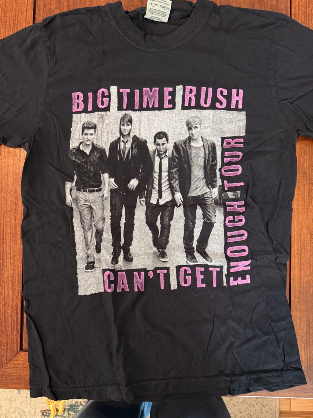 Comfort Colors Black Big Time Rush Tour T-Shirt with Pink Graphics